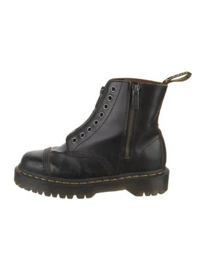 Pre-owned Dr. Martens Leather Combat Boots In Black