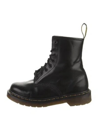 Pre-owned Dr. Martens Leather Combat Boots In Black