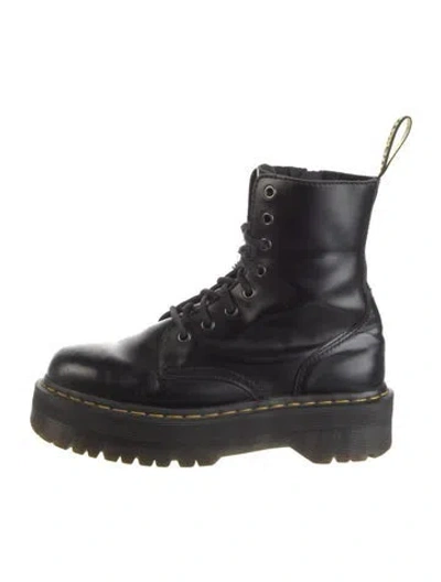 Pre-owned Dr. Martens Leather Combat Boots In Black