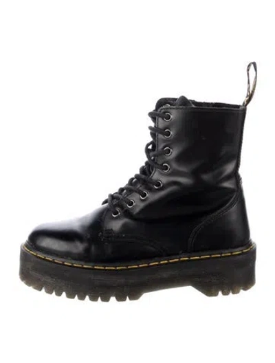 Pre-owned Dr. Martens Leather Combat Boots In Black