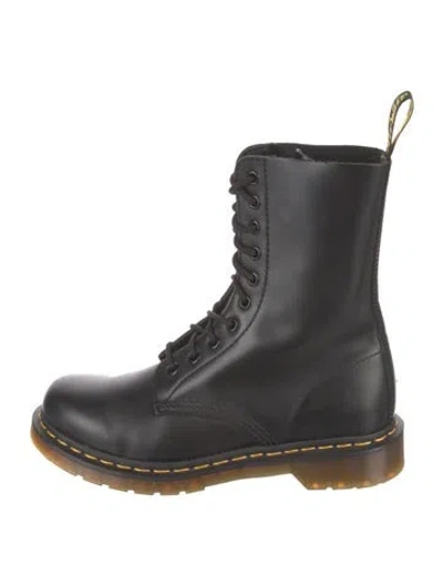 Pre-owned Dr. Martens Leather Combat Boots In Black