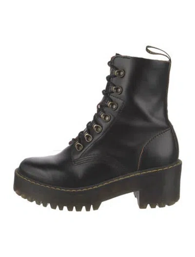 Pre-owned Dr. Martens Leather Combat Boots In Black
