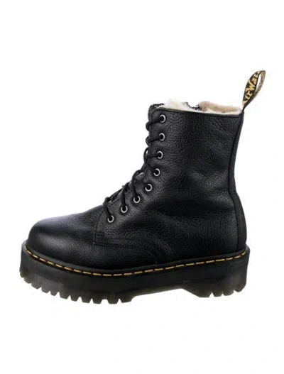 Pre-owned Dr. Martens Leather Combat Boots In Black