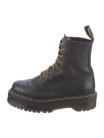Pre-owned Dr. Martens Leather Combat Boots In Black