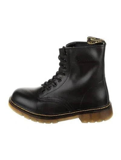 Pre-owned Dr. Martens Leather Combat Boots In Black