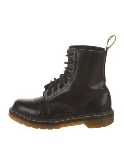 Pre-owned Dr. Martens Leather Combat Boots In Black