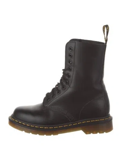 Pre-owned Dr. Martens Leather Combat Boots In Black