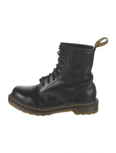 Pre-owned Dr. Martens Leather Combat Boots In Black