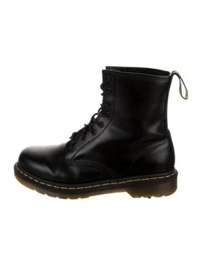 Pre-owned Dr. Martens Leather Combat Boots In Black