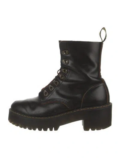 Pre-owned Dr. Martens Leather Combat Boots In Black