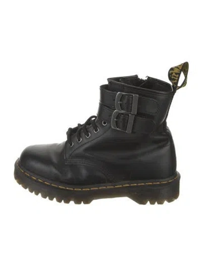 Pre-owned Dr. Martens Leather Combat Boots In Black