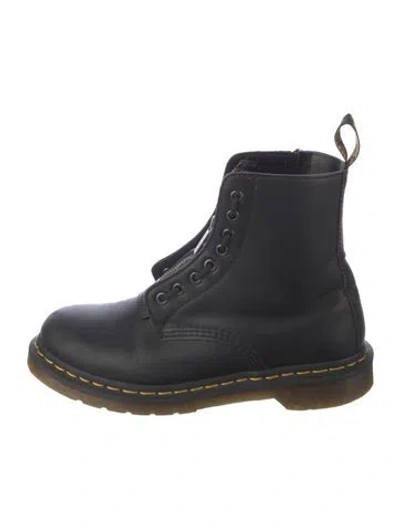 Pre-owned Dr. Martens Leather Combat Boots In Black