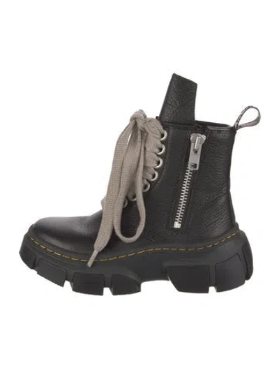 Pre-owned Dr. Martens Leather Combat Boots In Black