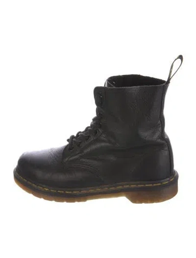 Pre-owned Dr. Martens Leather Combat Boots In Black