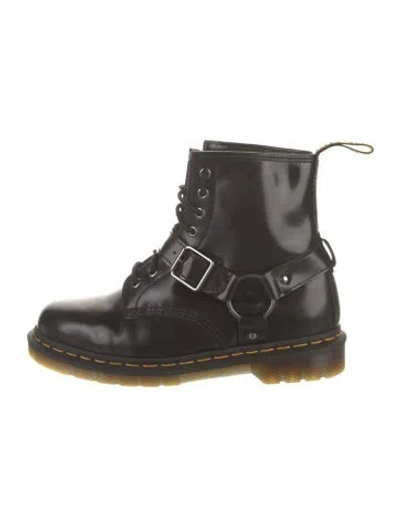 Pre-owned Dr. Martens Leather Combat Boots In Black