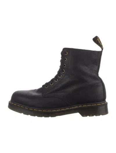 Pre-owned Dr. Martens Leather Combat Boots In Black