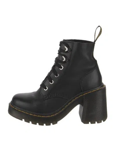 Pre-owned Dr. Martens Leather Combat Boots In Black
