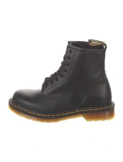 Pre-owned Dr. Martens Leather Combat Boots In Black