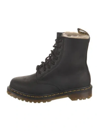 Pre-owned Dr. Martens Leather Combat Boots In Black
