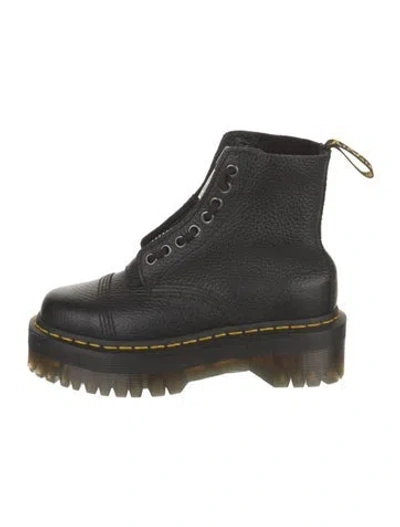 Pre-owned Dr. Martens Leather Combat Boots In Black