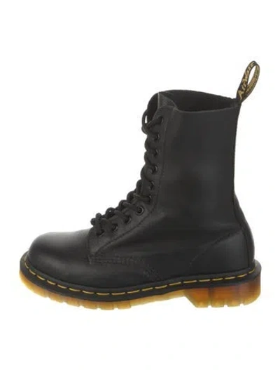 Pre-owned Dr. Martens Leather Combat Boots In Black