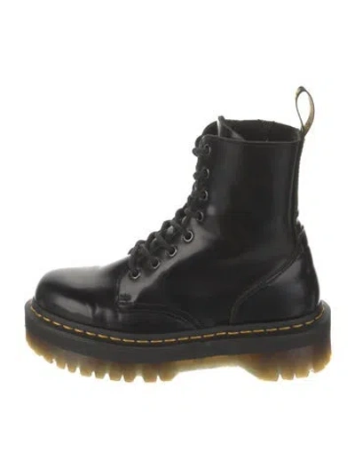 Pre-owned Dr. Martens Leather Combat Boots In Black