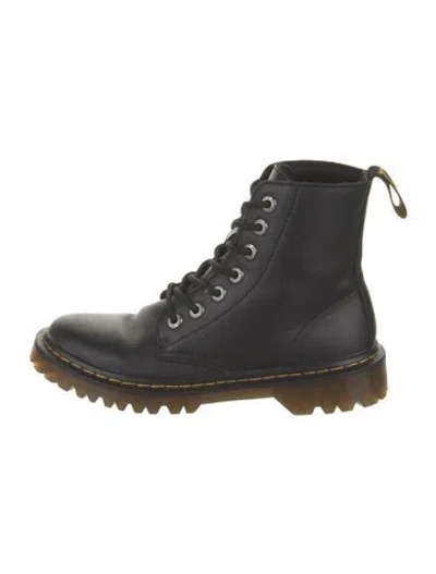 Pre-owned Dr. Martens Leather Combat Boots In Black