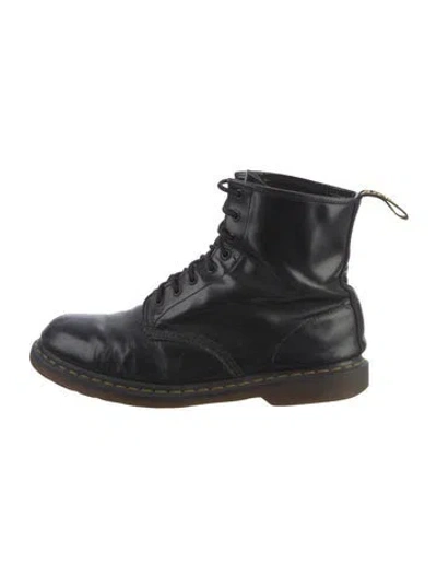 Pre-owned Dr. Martens Leather Combat Boots In Black