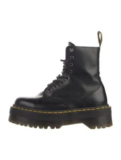 Pre-owned Dr. Martens Leather Combat Boots In Black