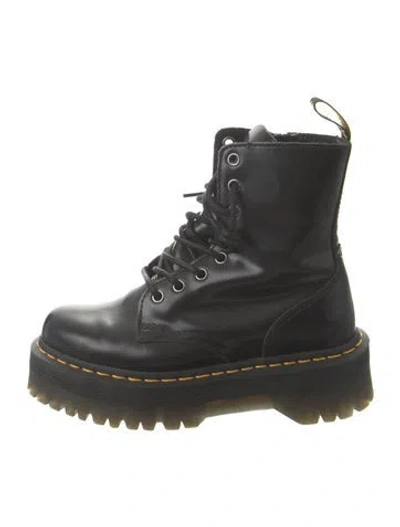 Pre-owned Dr. Martens Leather Combat Boots In Black