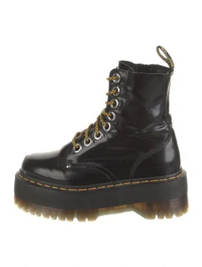 Pre-owned Dr. Martens Leather Combat Boots In Black