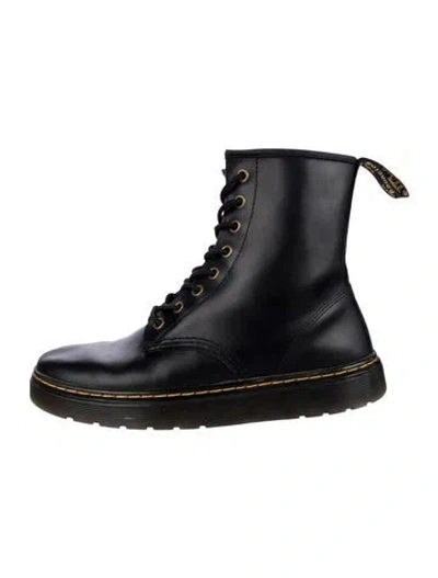 Pre-owned Dr. Martens Leather Combat Boots In Black