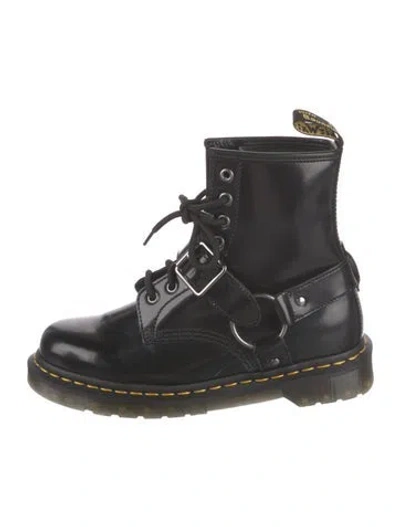 Pre-owned Dr. Martens Leather Combat Boots In Black