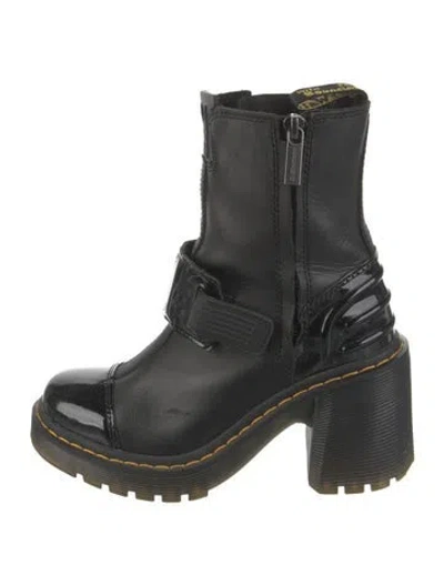 Pre-owned Dr. Martens Leather Combat Boots In Black