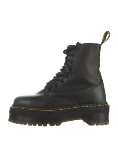 Pre-owned Dr. Martens Leather Combat Boots In Black