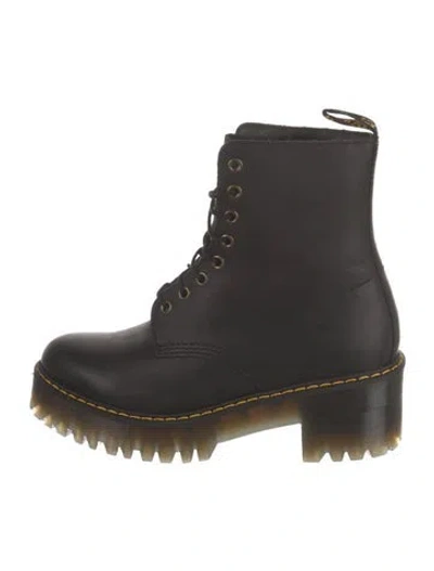 Pre-owned Dr. Martens Leather Combat Boots In Black