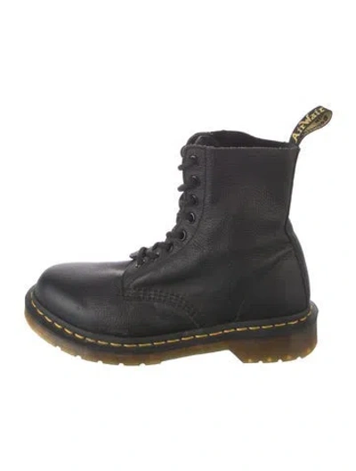 Pre-owned Dr. Martens Leather Combat Boots In Black
