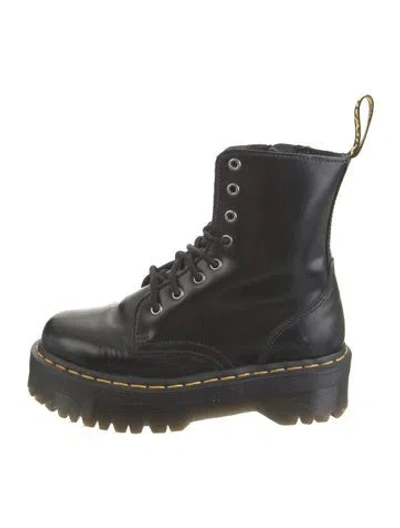 Pre-owned Dr. Martens Leather Combat Boots In Black