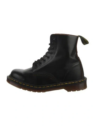 Pre-owned Dr. Martens Leather Combat Boots In Black