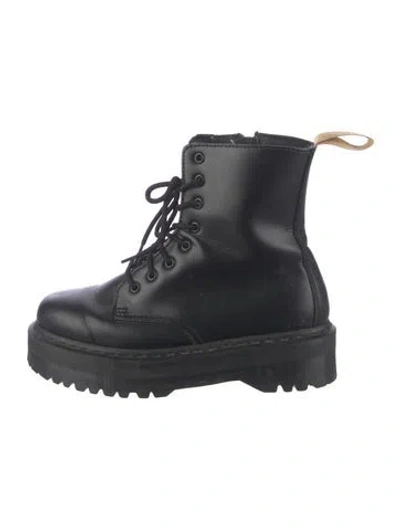 Pre-owned Dr. Martens Leather Combat Boots In Black