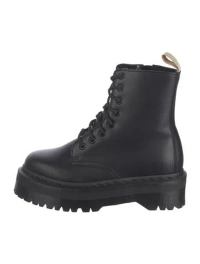 Pre-owned Dr. Martens Leather Combat Boots In Black