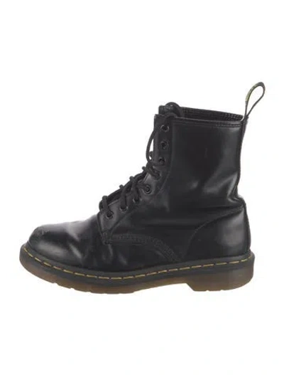 Pre-owned Dr. Martens Leather Combat Boots In Black