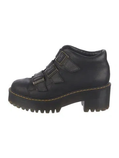 Pre-owned Dr. Martens Leather Combat Boots In Black