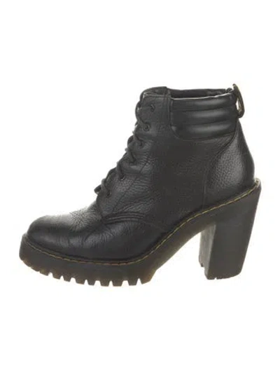 Pre-owned Dr. Martens Leather Combat Boots In Black