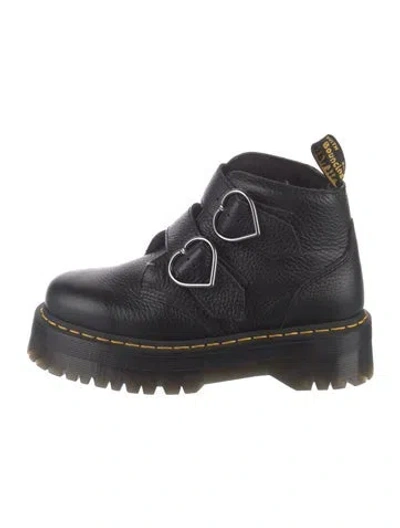 Pre-owned Dr. Martens Leather Combat Boots In Black