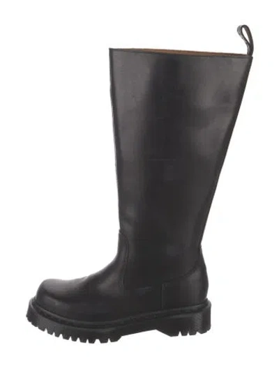 Pre-owned Dr. Martens Leather Combat Boots In Black