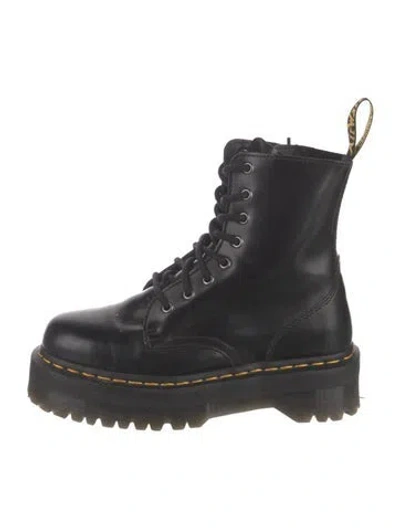 Pre-owned Dr. Martens Leather Combat Boots In Black