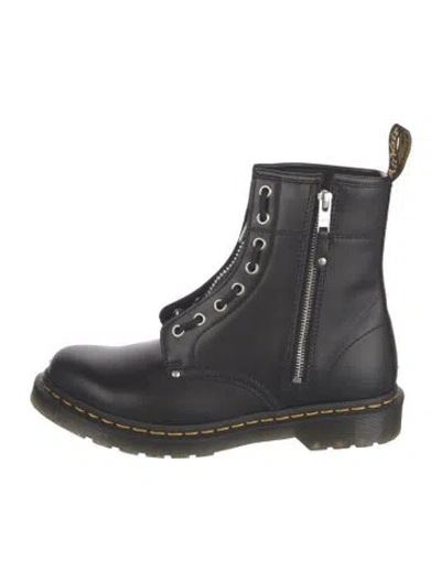 Pre-owned Dr. Martens Leather Combat Boots In Black