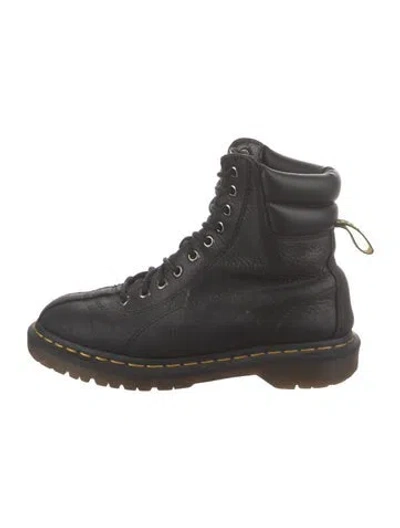 Pre-owned Dr. Martens Leather Combat Boots In Black
