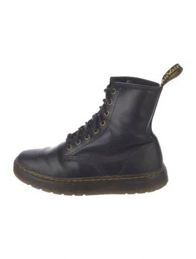Pre-owned Dr. Martens Leather Combat Boots In Black